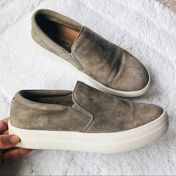 🔥SALE🔥 Steve Madden gray suede slip on sneakers sz8.5 - Picture 4 of 9